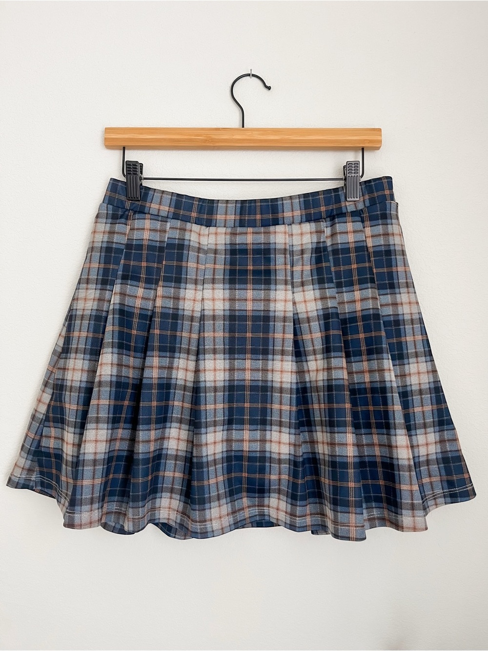 NWOT Halara High Waist Side Pocket 2-in-1 Paid Pleated Mini Skirt XL Blue